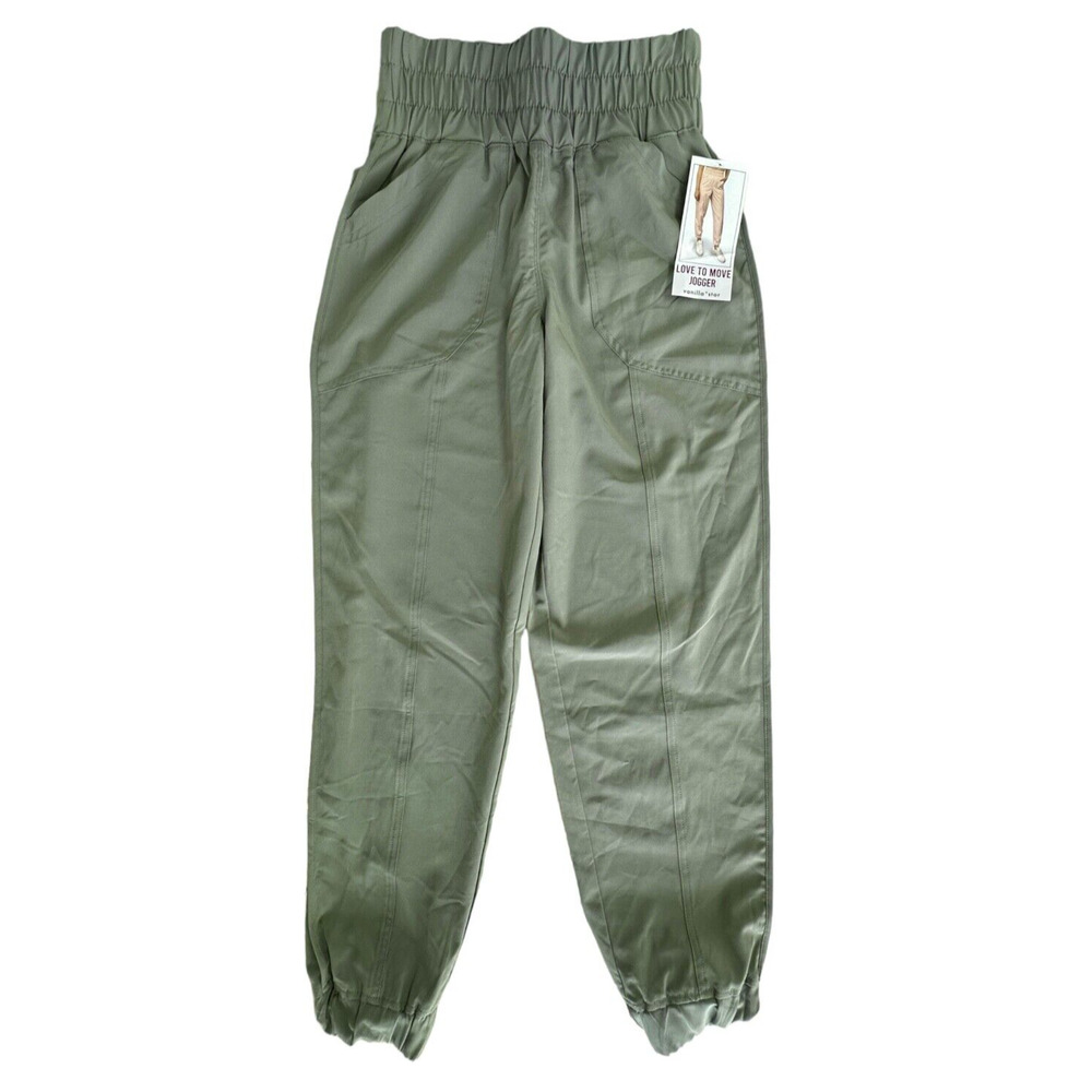Vanilla Star Junior's Love to Move Joggers w/ Pockets High Waist Size XS Olive